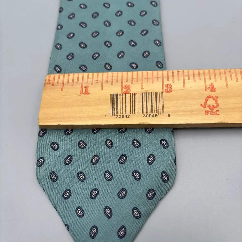Ferrell Reed For Nordstrom Mens Neck Tie Green Silk Vintage